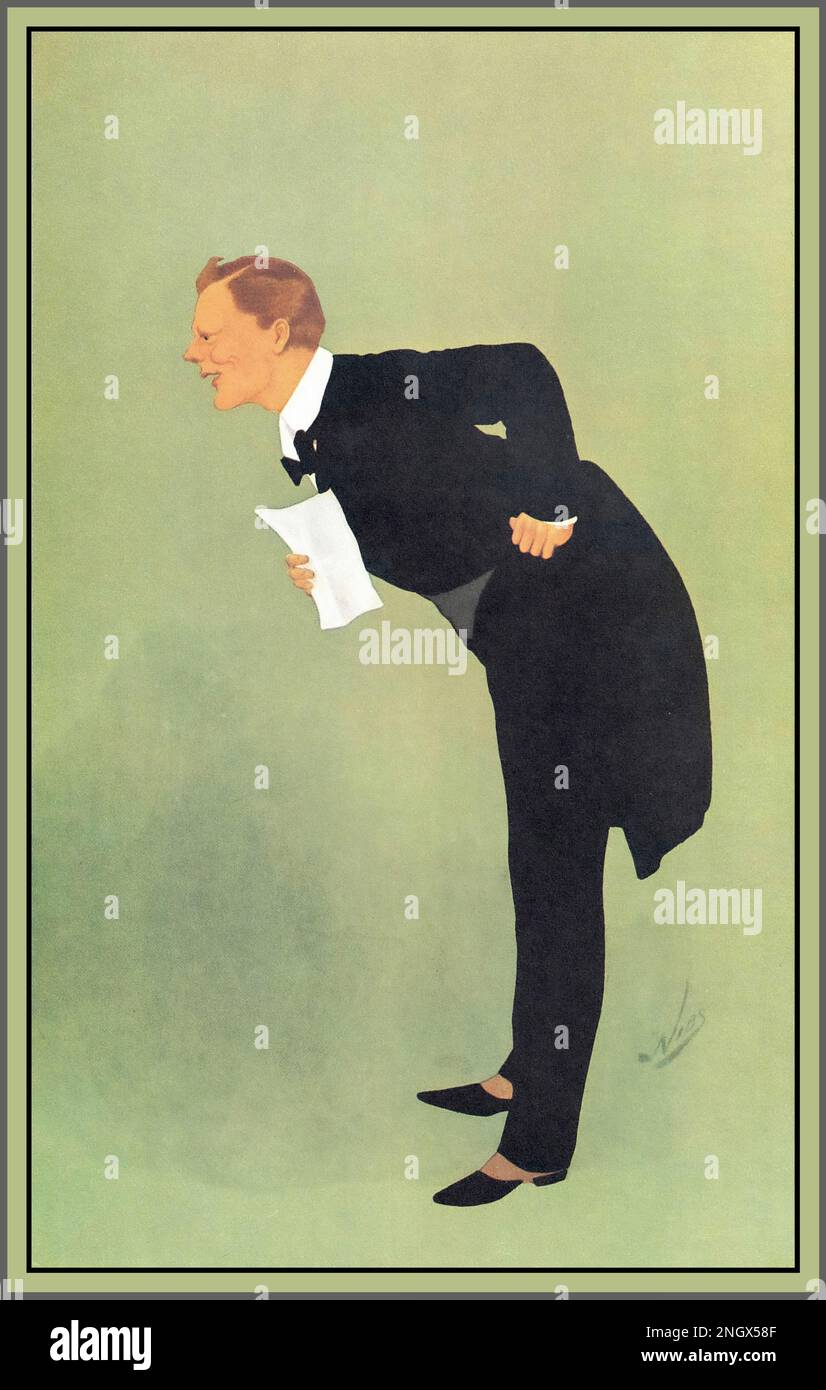 WINSTON CHURCHILL 1900s Caricature Cartoon illustrazione del (giovane) Rt Hon Winston Churchill come giovane politico, intitolato 'Winnie' Vanity Fair, 8 marzo 1911. Nel 1911, Winston Churchill fu trasferito all'ufficio del primo Signore dell'Ammiragliato, un posto che tenne nella prima guerra mondiale Questo è stato l'anno della crisi di Agadir, con cui Churchill apre la crisi mondiale, il suo racconto della prima guerra mondiale. Foto Stock
