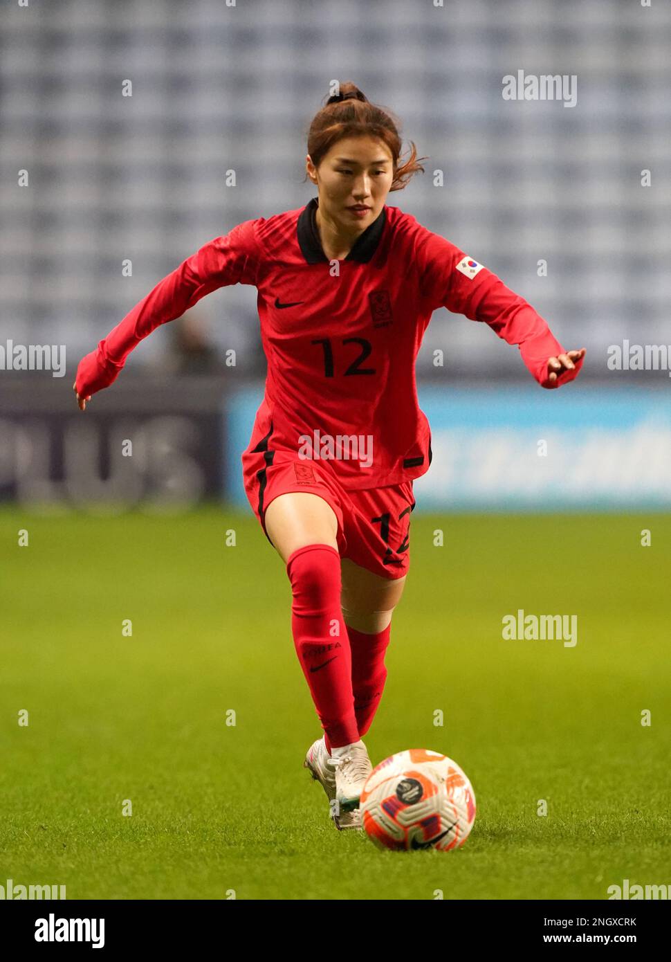 Kang Chae-RIM della Repubblica di Corea durante la partita di Arnold Clark Cup presso la Coventry Building Society Arena di Coventry. Data immagine: Domenica 19 febbraio 2023. Foto Stock