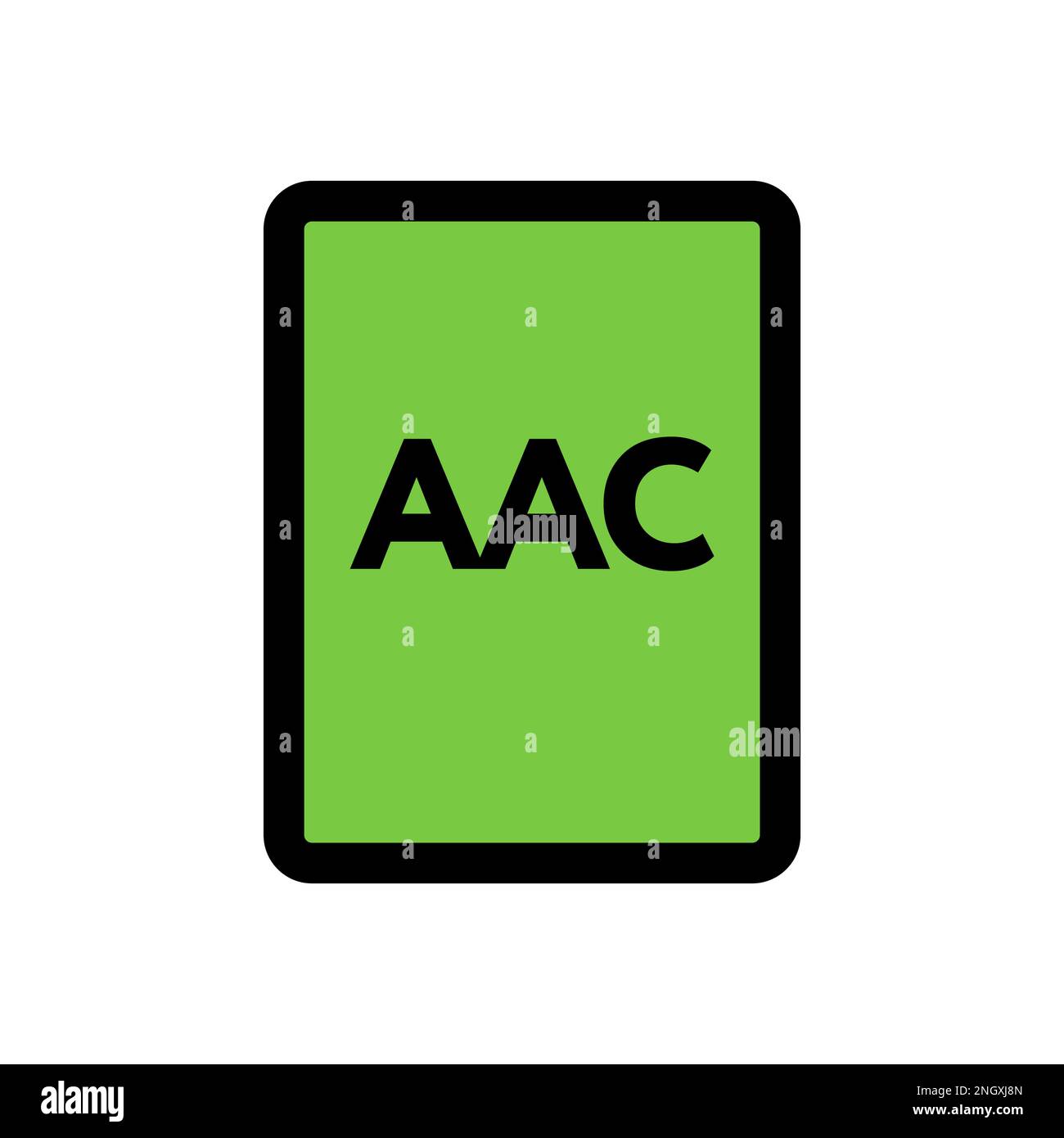 Icona del file AAC isolata su sfondo bianco. Icona sottile nera piatta sullo stile moderno. Simbolo lineare e tratto modificabile. Semplice e pixel per Illustrazione Vettoriale