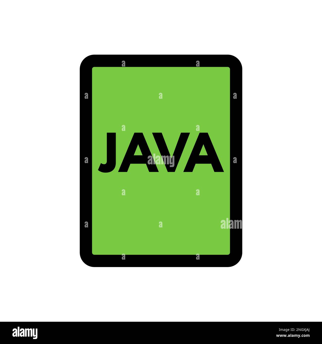 Icona del file JAVA isolata su sfondo bianco. Icona sottile nera piatta sullo stile moderno. Simbolo lineare e tratto modificabile. PE semplice e pixel Illustrazione Vettoriale