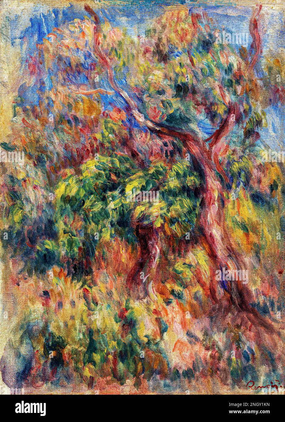 Paesaggio (Paysage) (1916) di Pierre-Auguste Renoir. Originale della Fondazione Barnes. Foto Stock