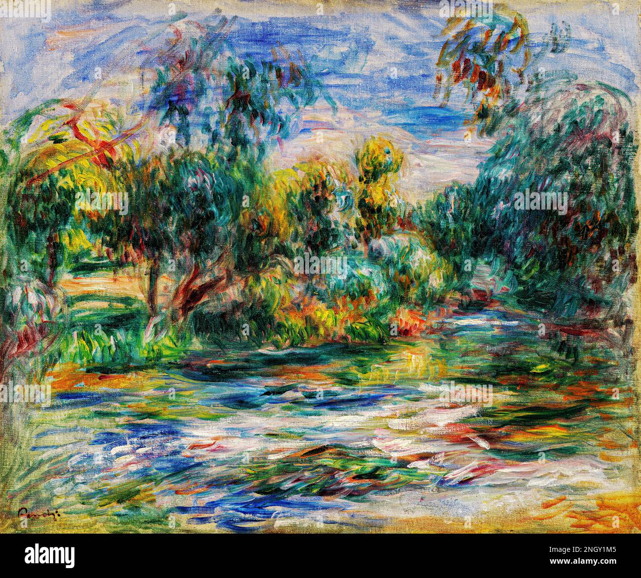 Paesaggio (Paysage) (1917) di Pierre-Auguste Renoir. Originale della Fondazione Barnes. Foto Stock