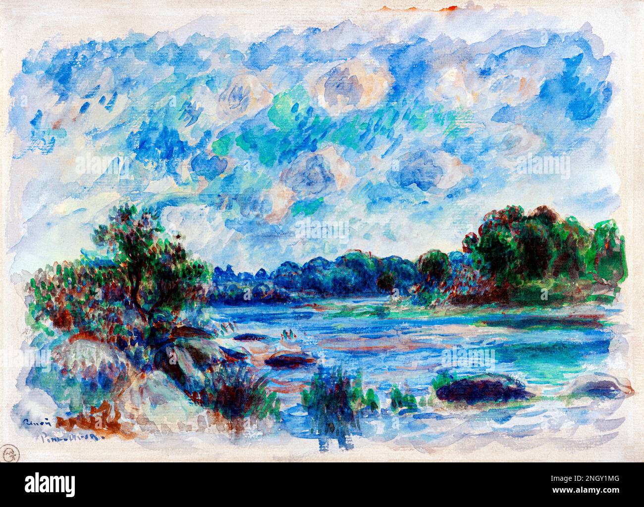 Paesaggio a Pont&ndash;Aven (1892) di Pierre-Auguste Renoir. Originale del Getty. Foto Stock