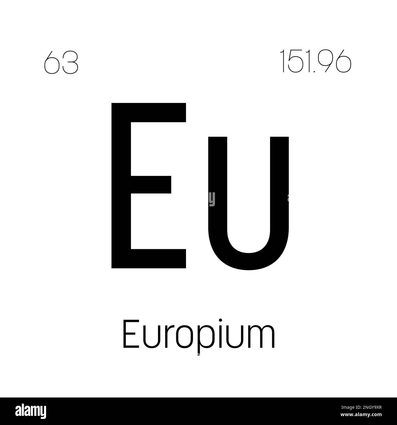 Einsteinium, es, elemento periodico della tabella con nome, simbolo, numero atomico e peso. Elemento radioattivo sintetico con potenziali impieghi nella ricerca scientifica e nell'energia nucleare. Illustrazione Vettoriale