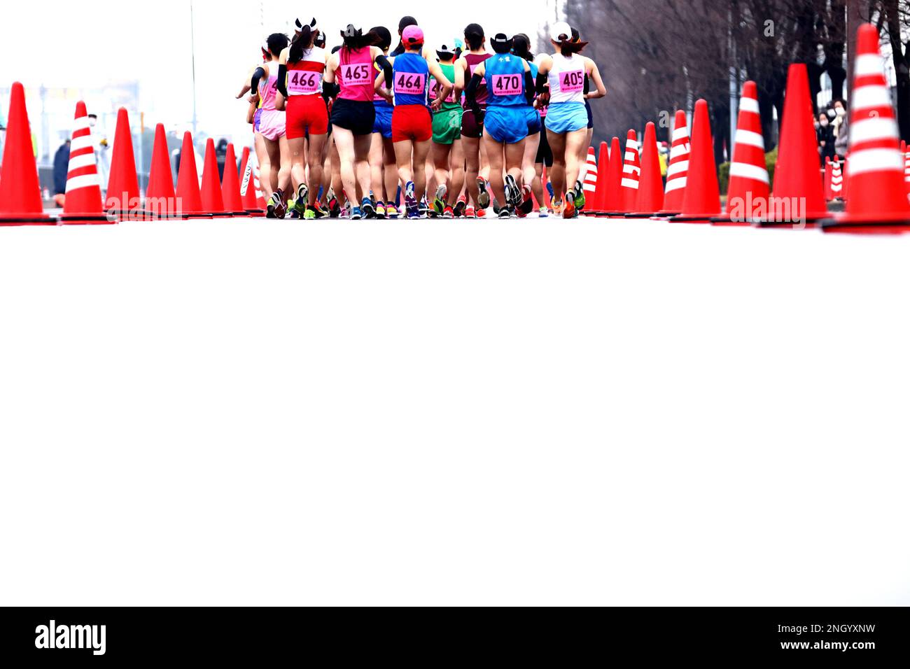 Kobe, Hyogo, Japan. 19th Feb, 2023. General view Athletics : The 106th Japan Track & Field National Championships U20 Women's 10km Walk race in Kobe, Hyogo, Japan . Credit: Naoki Nishimura/AFLO SPORT/Alamy Live News Foto Stock