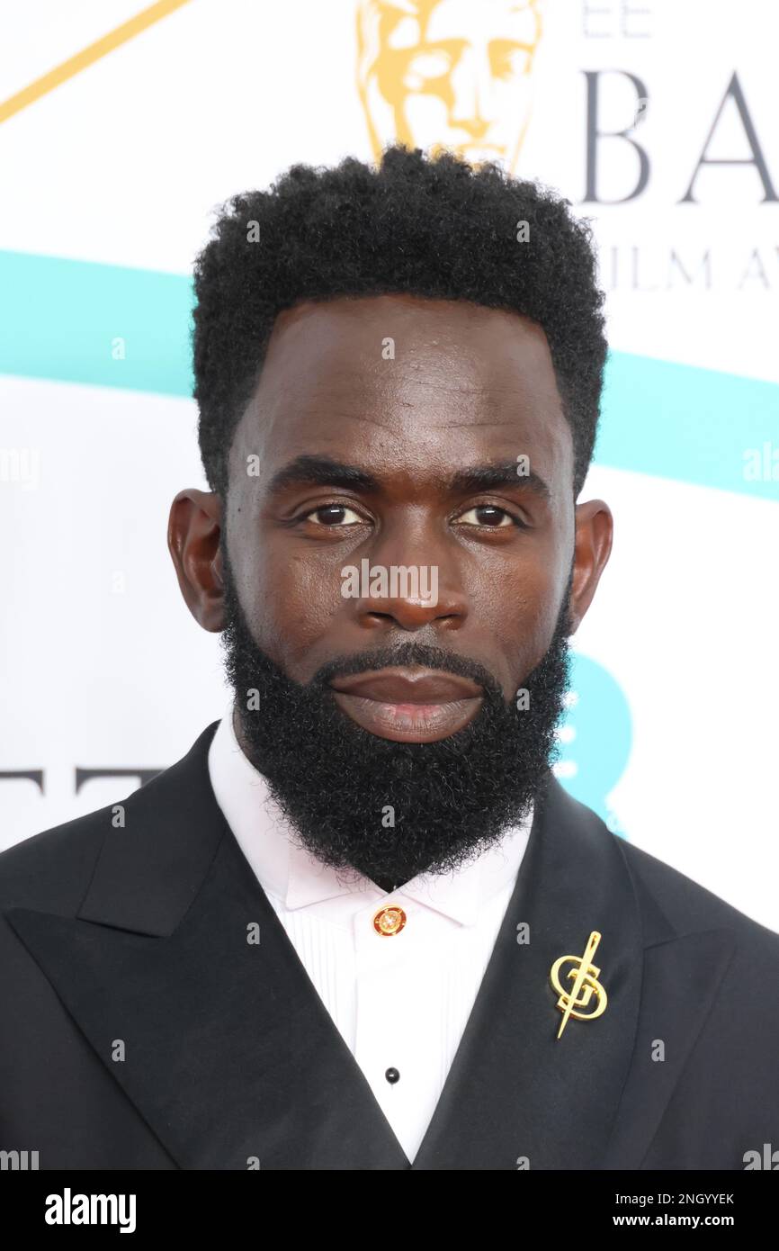 Jimmy Akingbola, 2023 EE BAFTA Film Awards, The Royal Festival Hall, Londra, Regno Unito, 19 febbraio 2023, Foto di Richard Goldschmidt Foto Stock