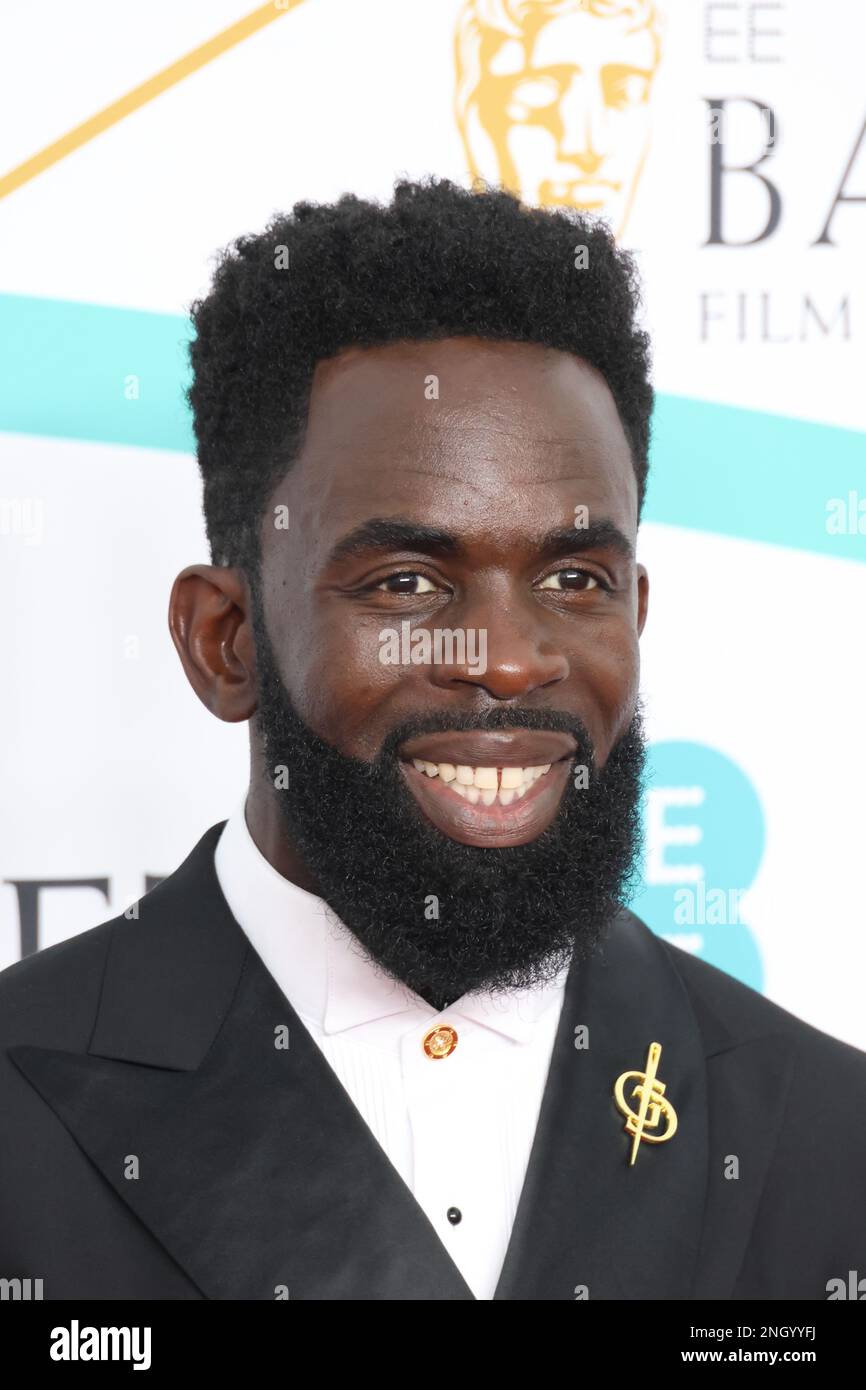 Jimmy Akingbola, 2023 EE BAFTA Film Awards, The Royal Festival Hall, Londra, Regno Unito, 19 febbraio 2023, Foto di Richard Goldschmidt Foto Stock