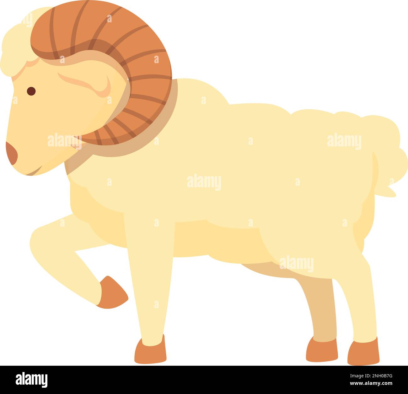 Vettore cartoon icona RAM non valido. Agnello animale. Gioco di mammifero Illustrazione Vettoriale