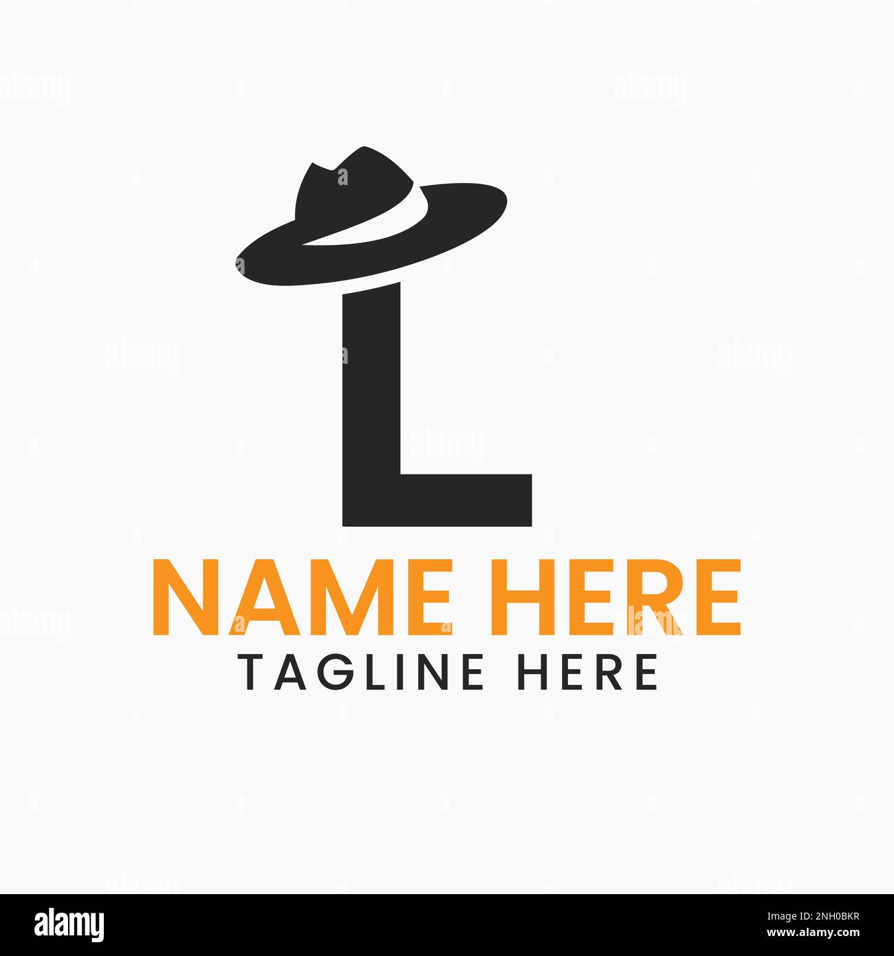 Lettera L Gentlemen Hat Logo Design Concept con Cowboy Hat icona Template Illustrazione Vettoriale