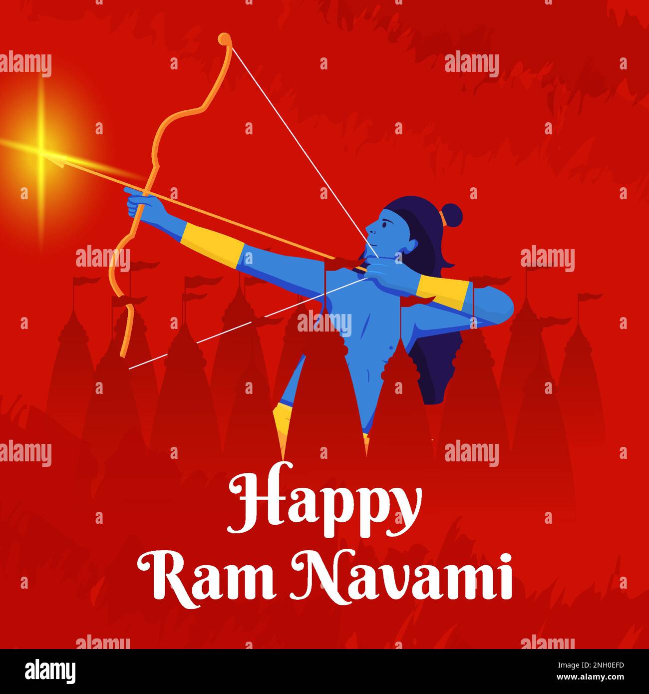 disegno piatto happy ram navami vettoriale illustrazione Illustrazione Vettoriale