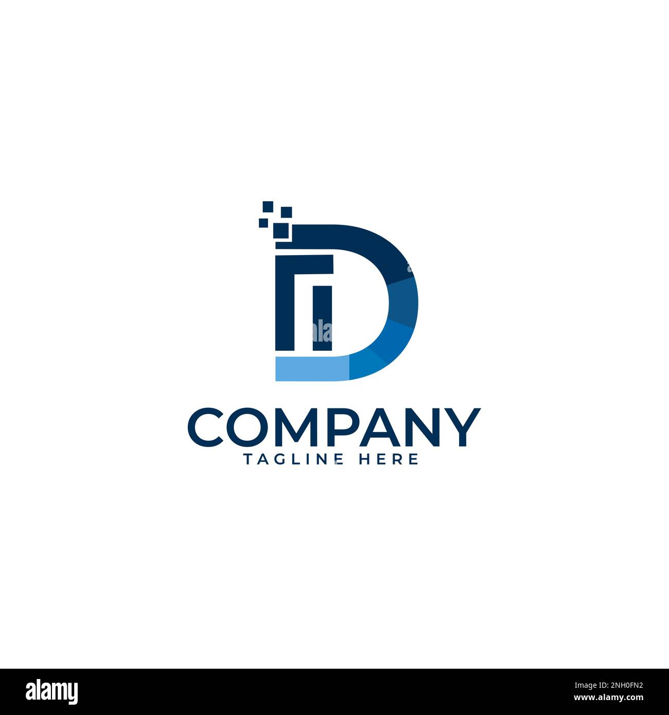 Lettera d moderno logo design arte lettera Vector Rd icona modello design stile creativo Illustrazione Vettoriale