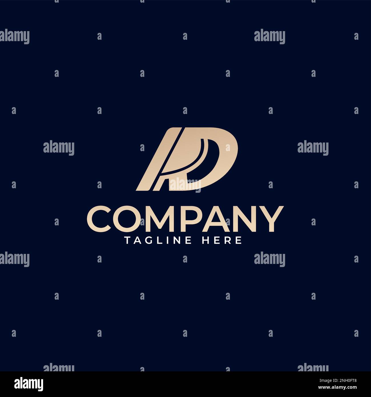 Vettore lettera moderna RD logo modello vettore arte creativa lettera disegno attraente logo Illustrazione Vettoriale