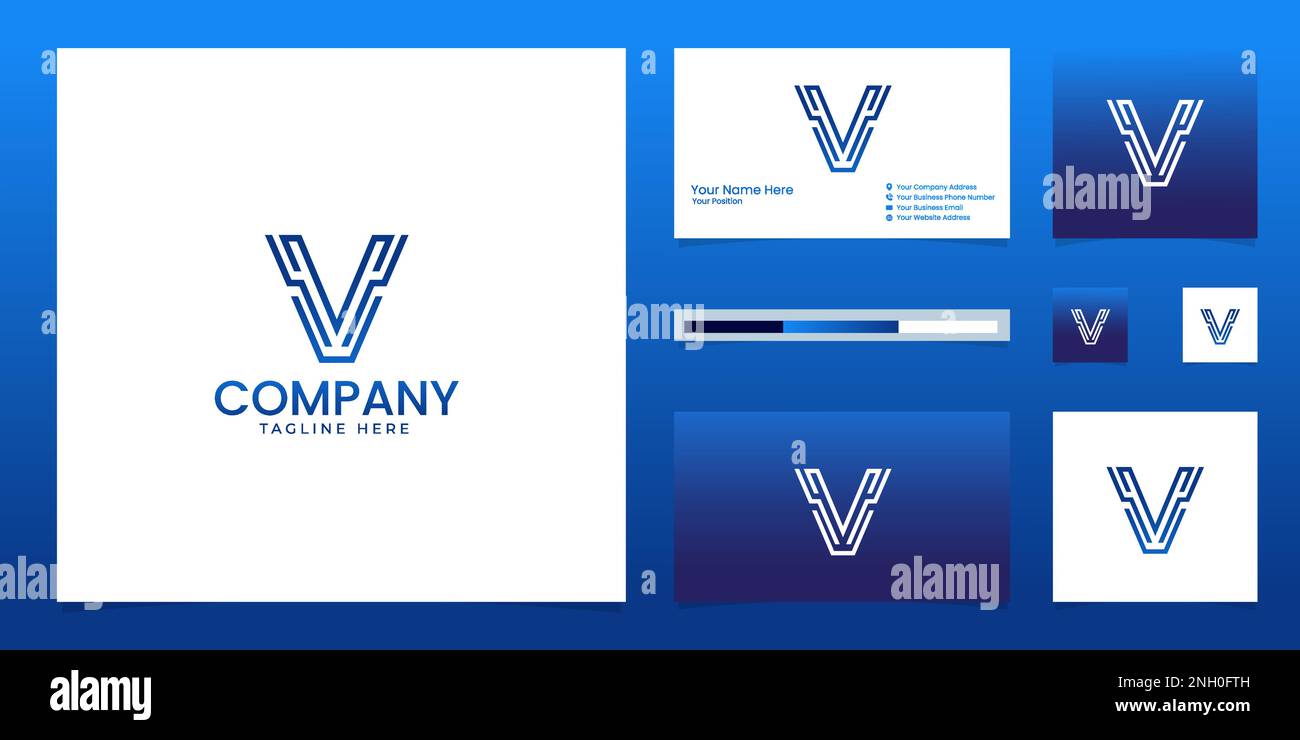 Lettera V logo icona design modello identità design Illustrazione Vettoriale