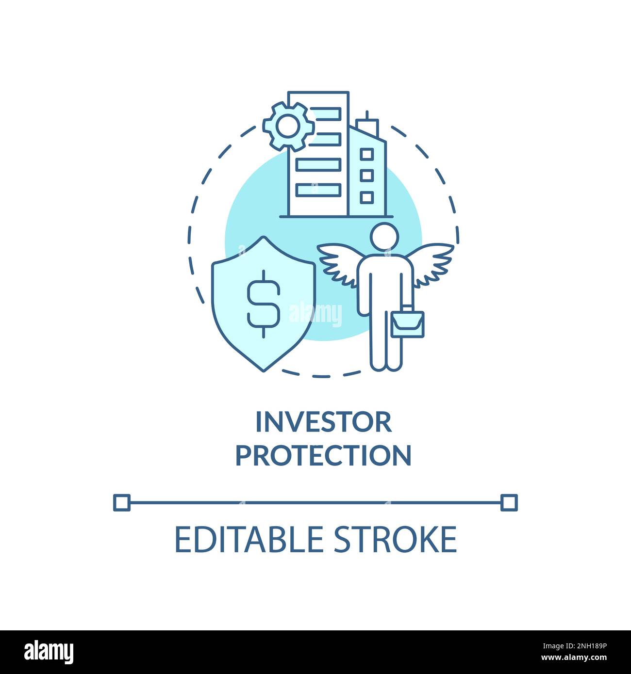 Icona concetto turchese di protezione dell'investitore Illustrazione Vettoriale