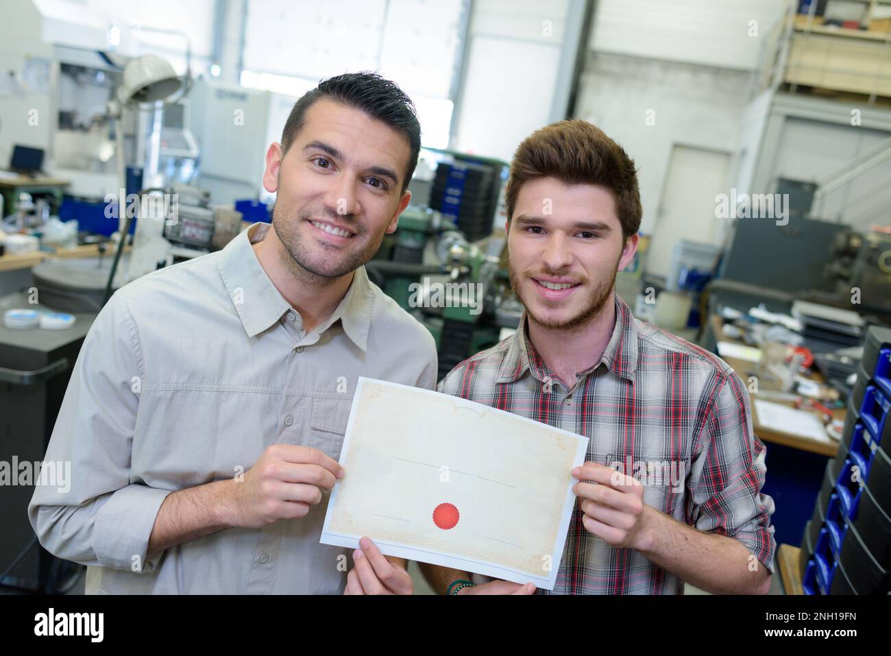 un ritratto di apprendista ottenne il certificato Foto Stock