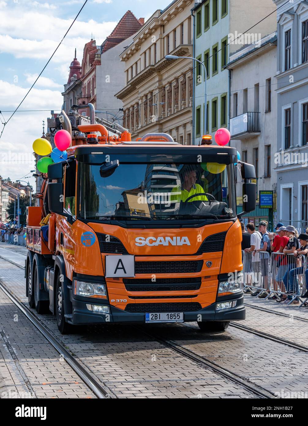 Brno, Repubblica Ceca, 3 settembre 2022 Street party, dimostrazione di servizi tecnici della città di Brno Foto Stock