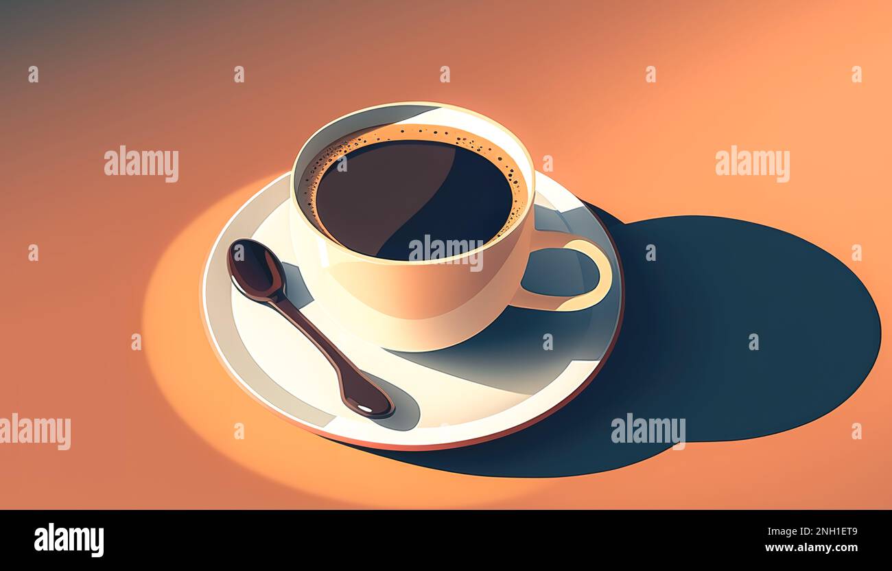 Tazza di caffè nero isolato, generativo al. Foto Stock