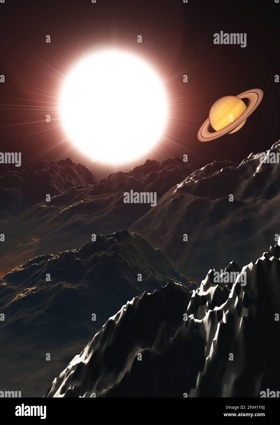 Exoplanet Star System Foto Stock