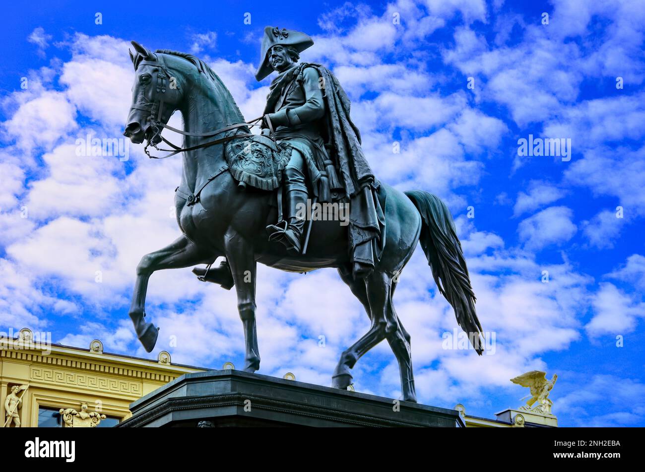 Statua equestre di Federico il Grande di Christian Daniel Rauch, Unter den Linden, Berlino, Germania, Europa. Foto Stock