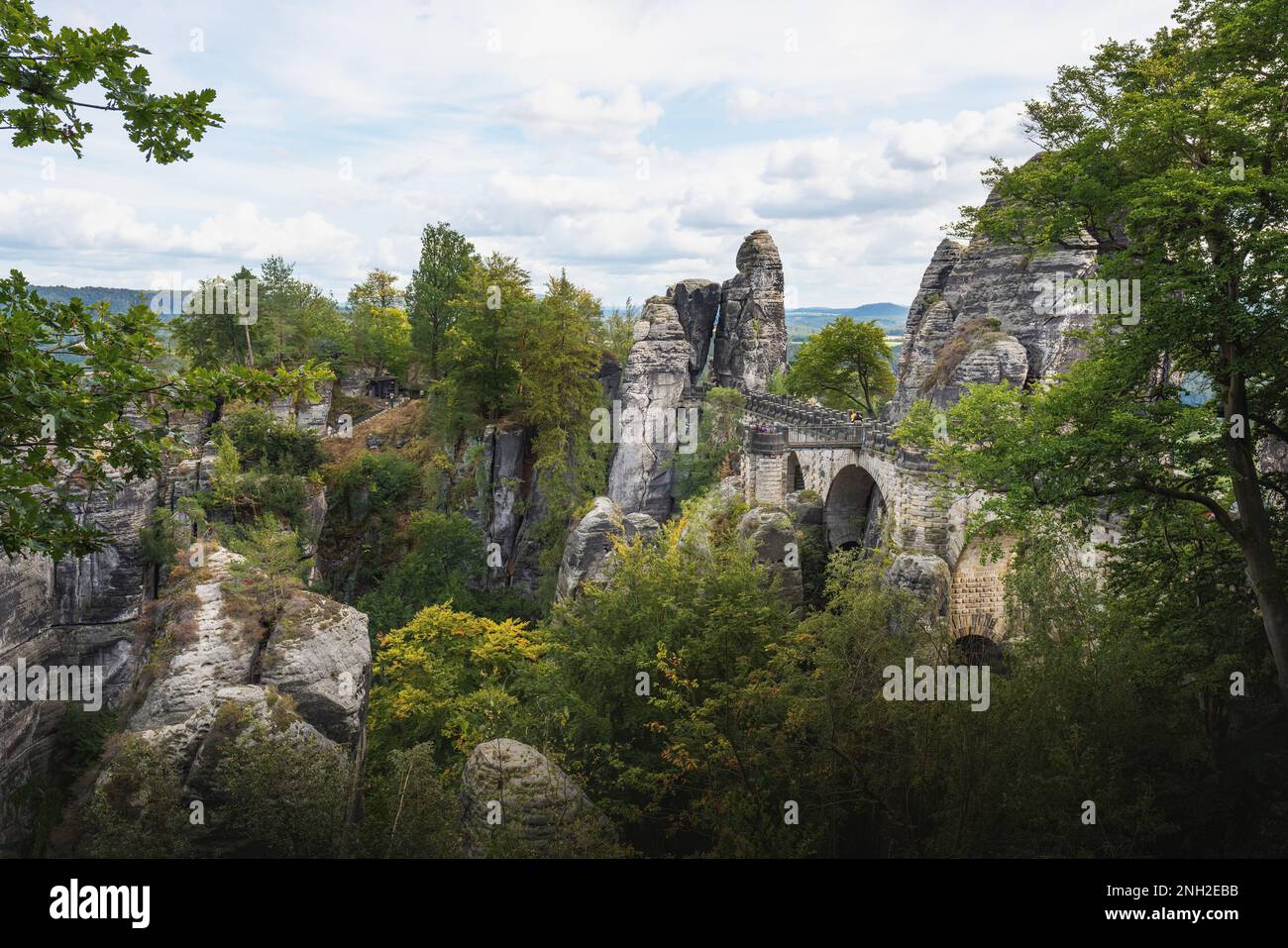 Ponte di Bastei (Basteibrucke) - Sassonia, Germania Foto Stock