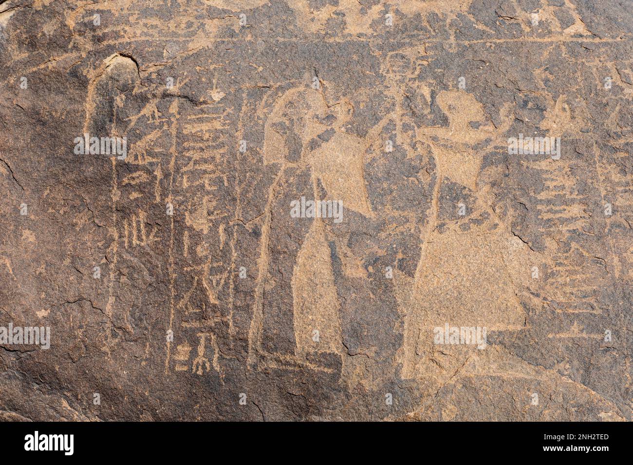 Antichi geroglifi egiziani. Isola Seheil di Assuan, più conosciuta per la carestia Stele Carving. Assuan. Egipt. Africa. Foto Stock