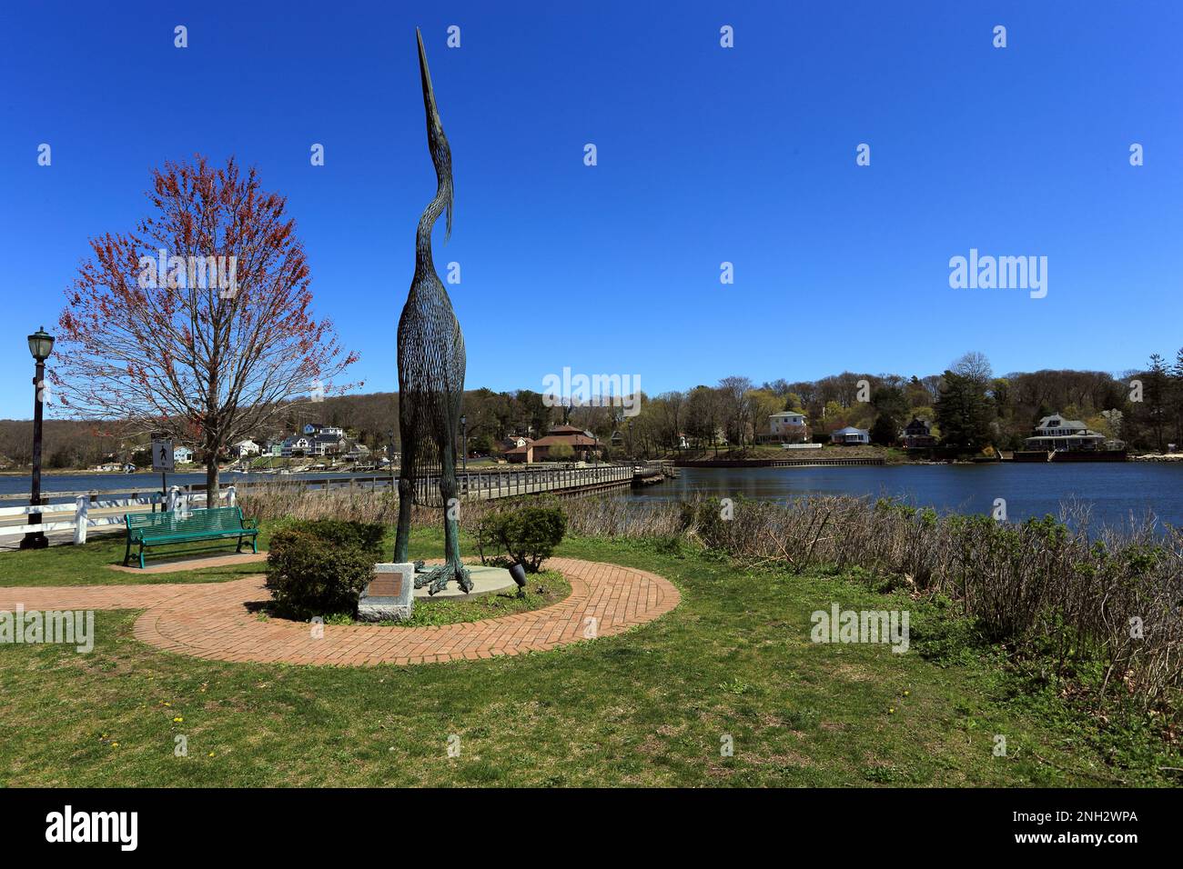 Roberto Julio Nessin Heron scultura 'Hope' Heron Park, Centerport Long Island New York Foto Stock