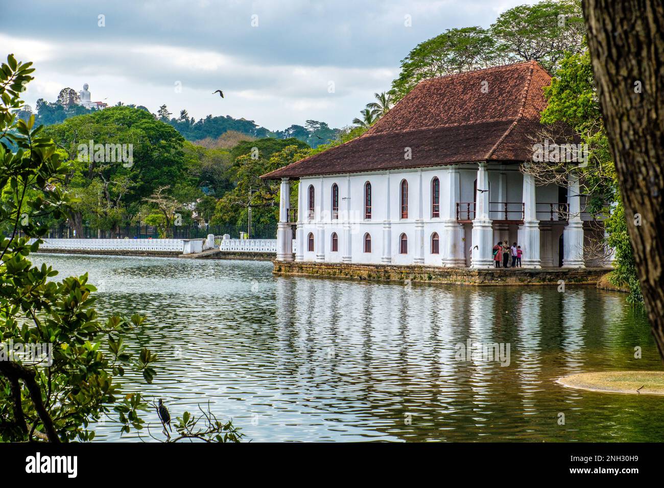 Il lago nel centro di Kandy nel paese collinare dello Sri Lanka Foto Stock