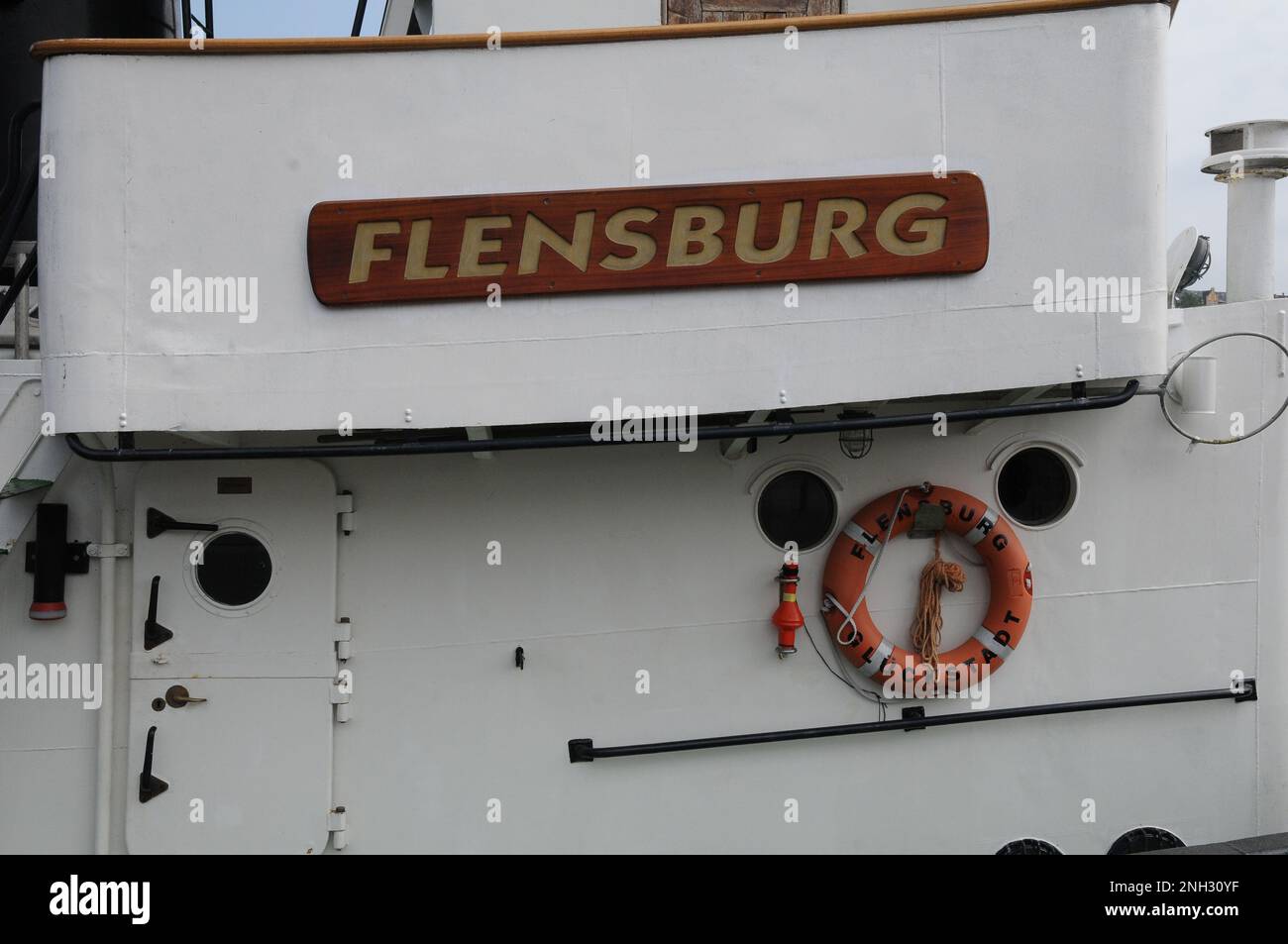 Flensborg/Flensburg Schleswig Holstein /Germary 19.May 2018 .Flensburg vista dal porto e piccole imbarcazioni da viaggio crusing. (Photo.Francis Joseph Dean / Deanpictures. Foto Stock