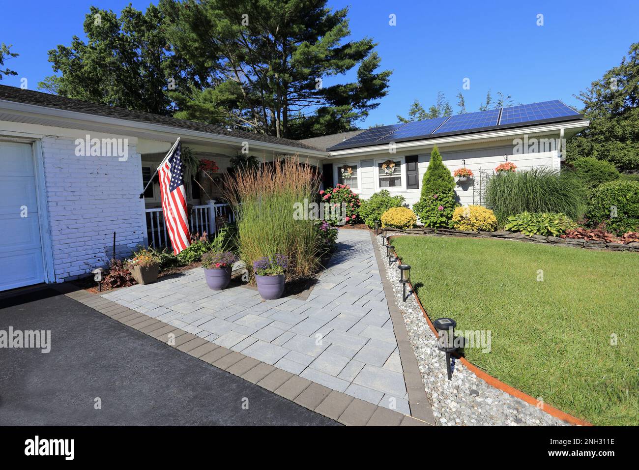 Casa suburbana Long Island New York Foto Stock