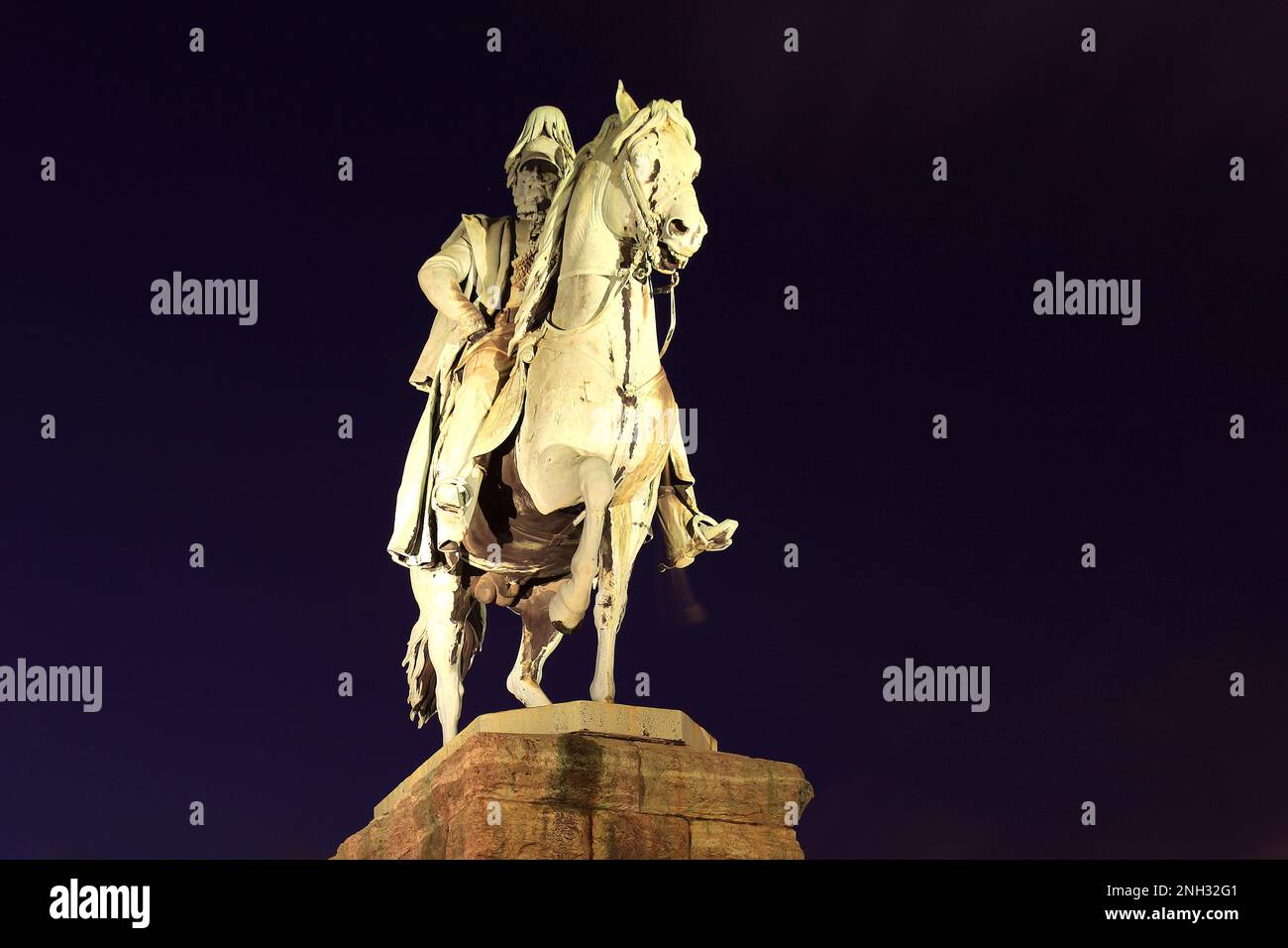 Un monumento di kaiser Guglielmo I di Prussia; Cologne City; Renania settentrionale-Vestfalia; Germania; l'Europa Foto Stock