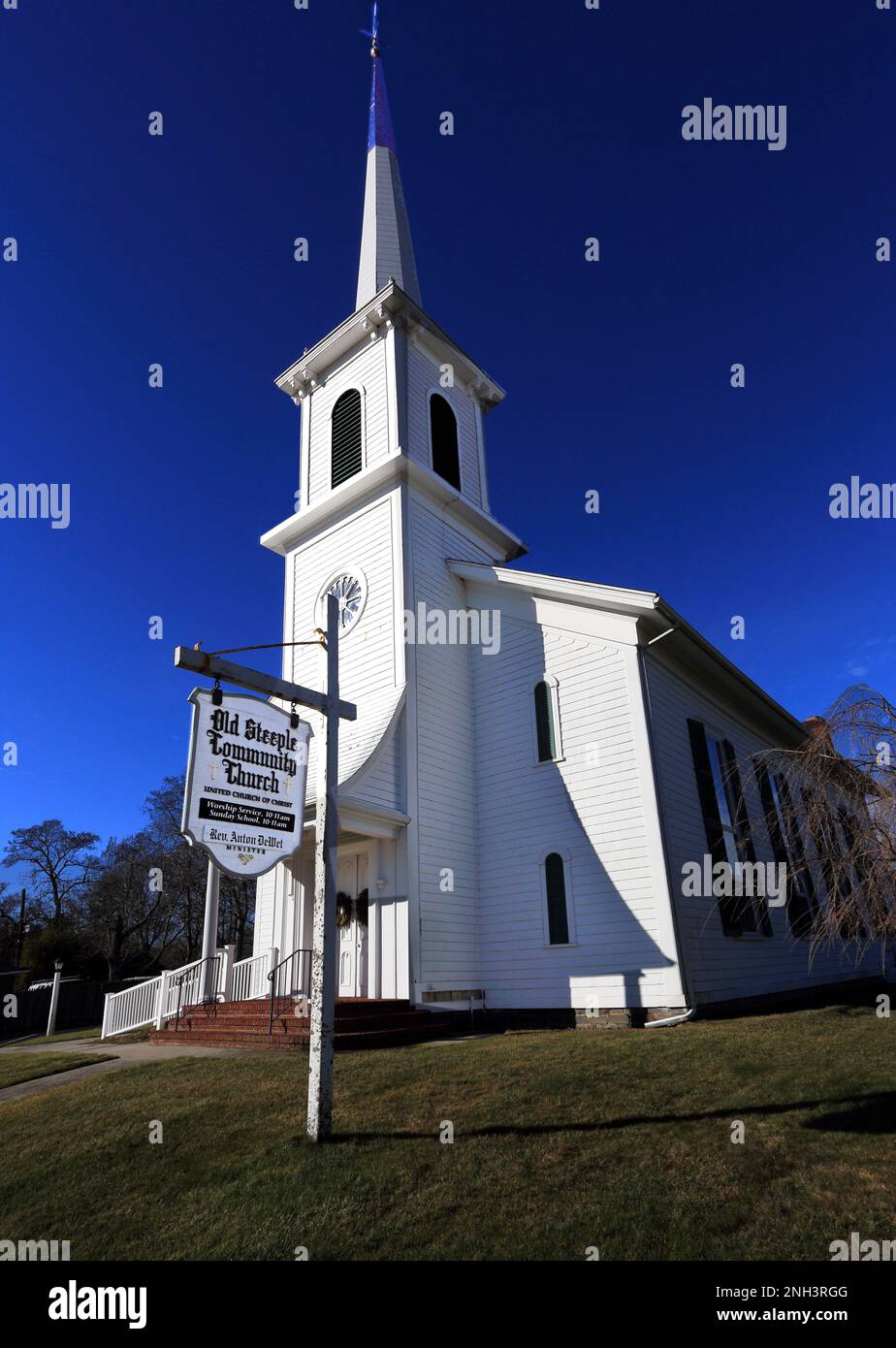 Old Steeple Community Church Aquebogue Long Island New York Foto Stock
