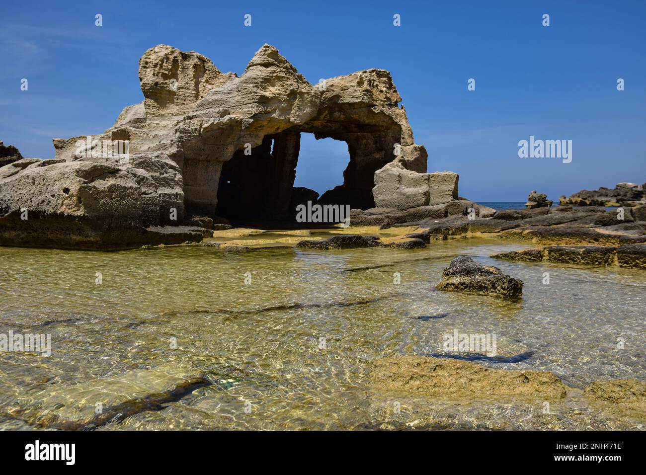 Resti di roccia scavata, Favignana Foto Stock