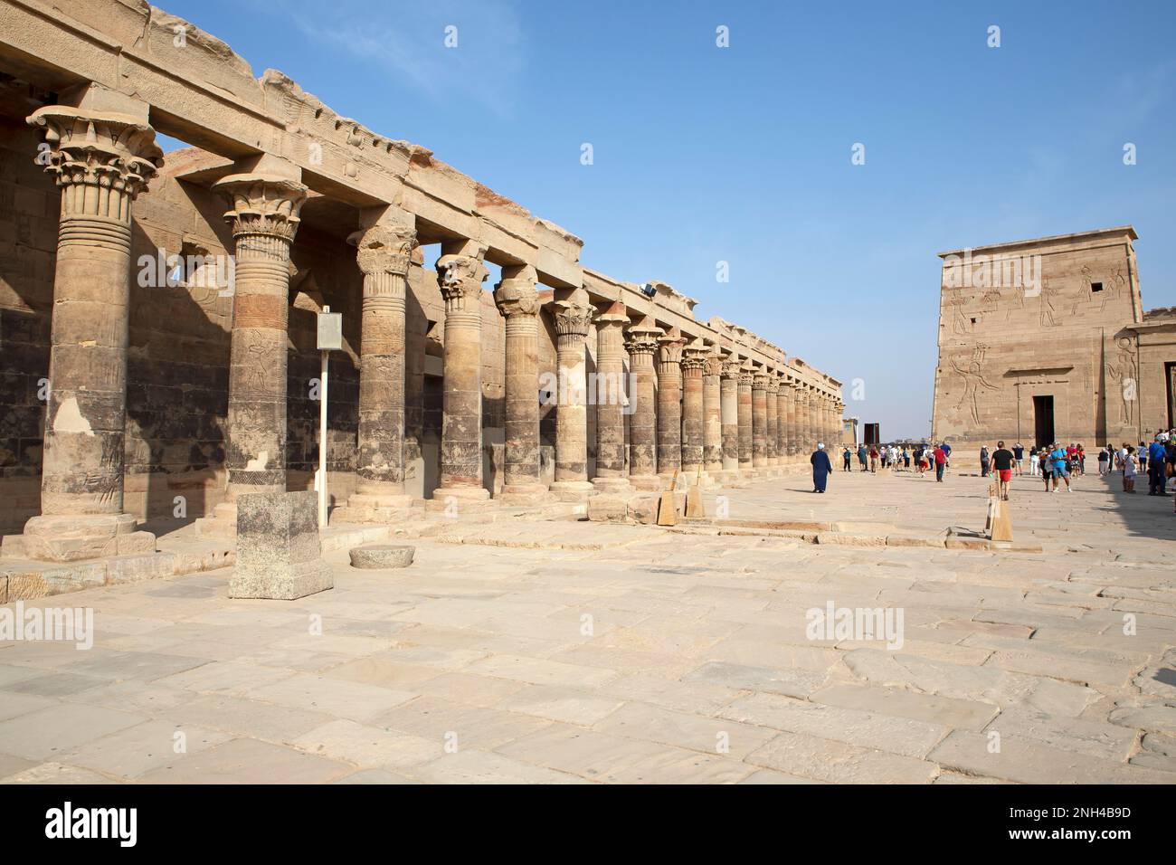 Complesso di tempio di Philae, Isola di Agilka, Assuan, Egitto Foto Stock