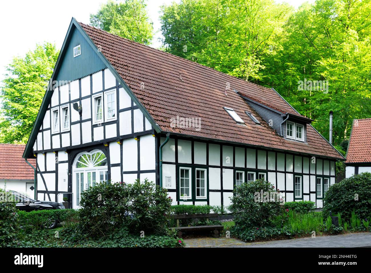 Casa dei mugnai dello storico mulino ad acqua, Bad Essen, bassa Sassonia, Germania Foto Stock