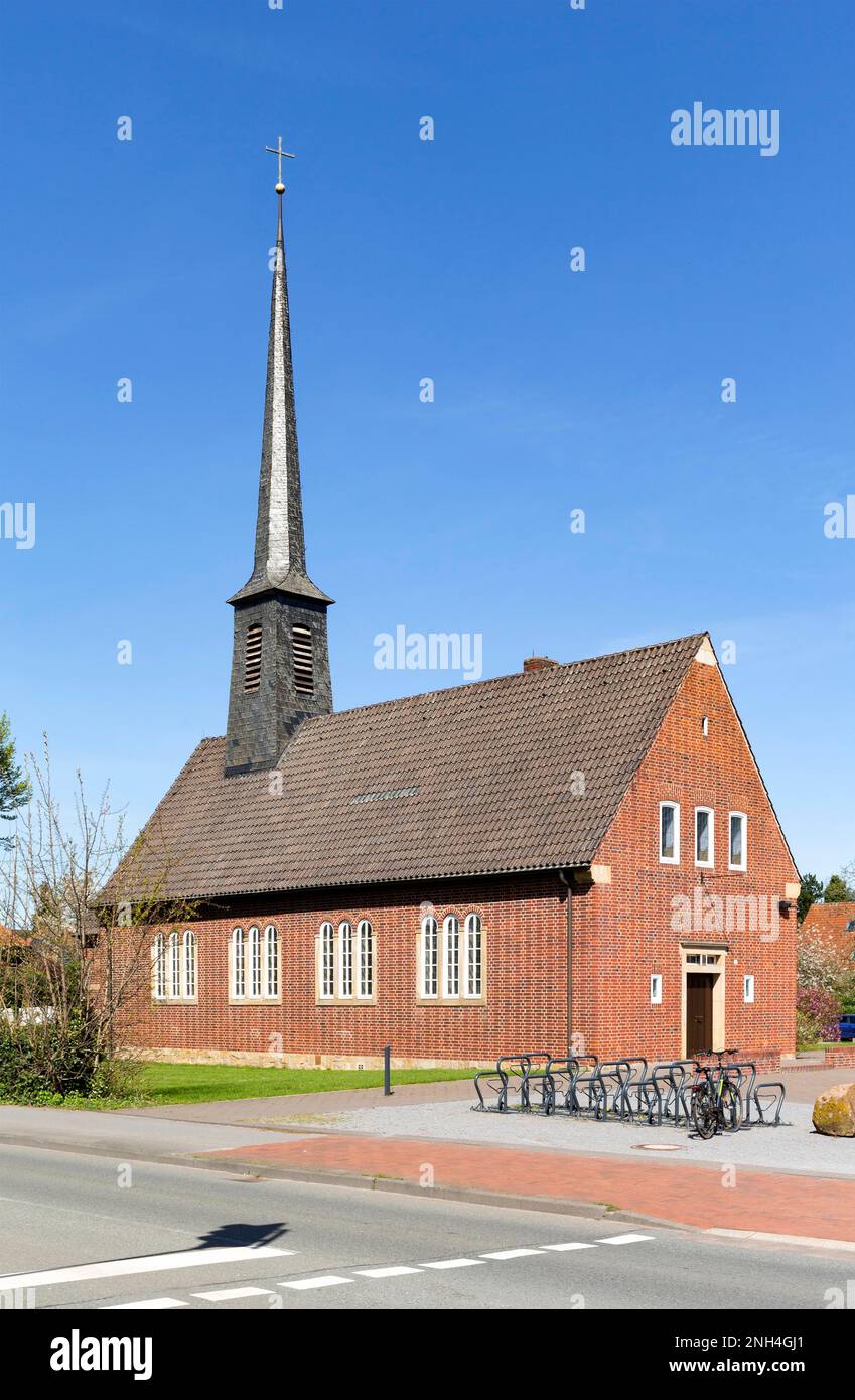 Chiesa della Croce evangelica, Velen, Muensterland, Renania settentrionale-Vestfalia, Germania Foto Stock