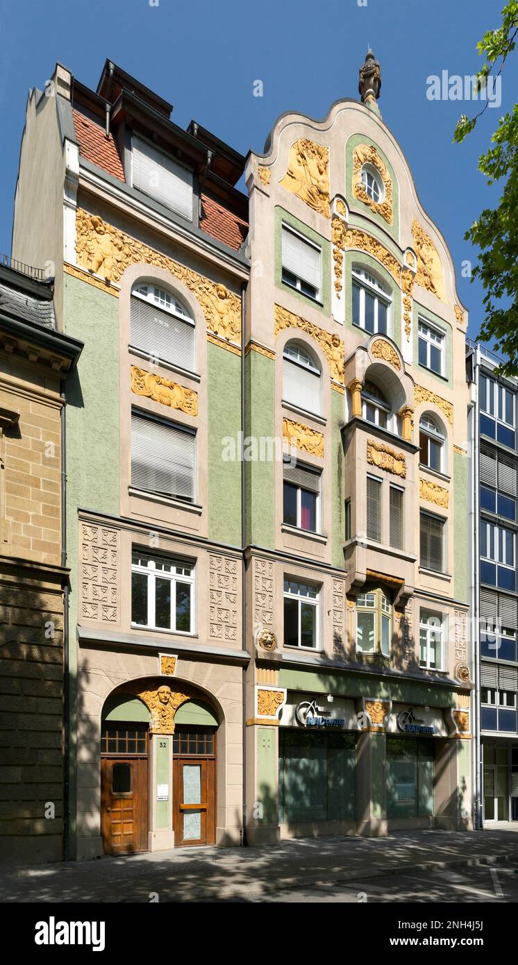 Edificio residenziale e commerciale, Art Nouveau, Untere Lube, Costanza, Baden-Wuerttemberg, Germania Foto Stock