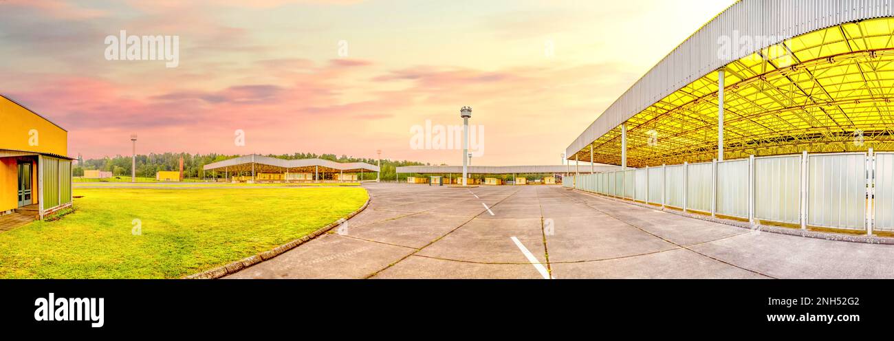 Controllo di frontiera a MArienborn, Helmstedt, Germania Foto Stock
