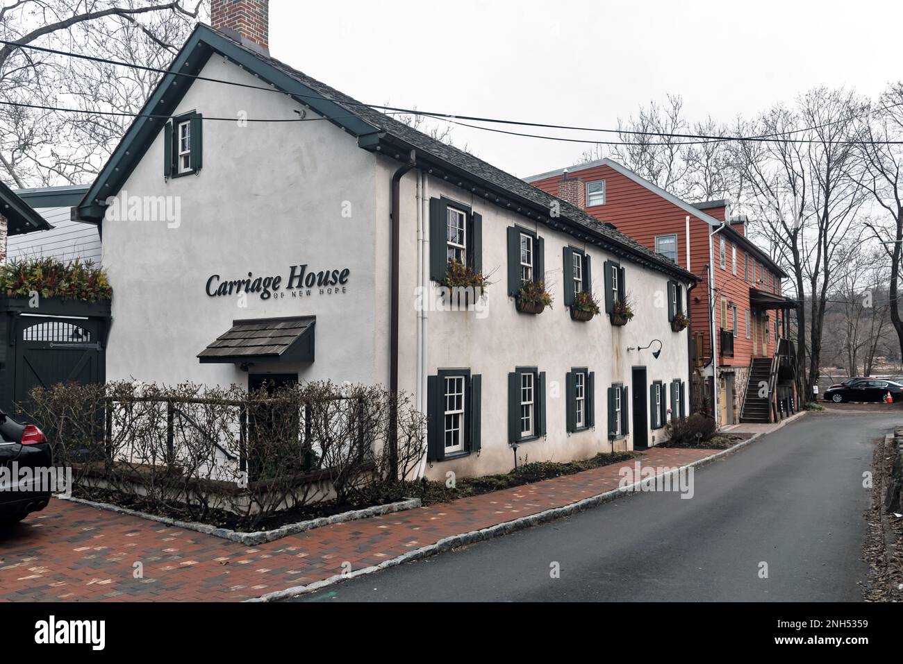 Carriage House Inn, New Hope-America's Favorite Towns by Travel + Leisure. Pennsylvania, Stati Uniti Foto Stock