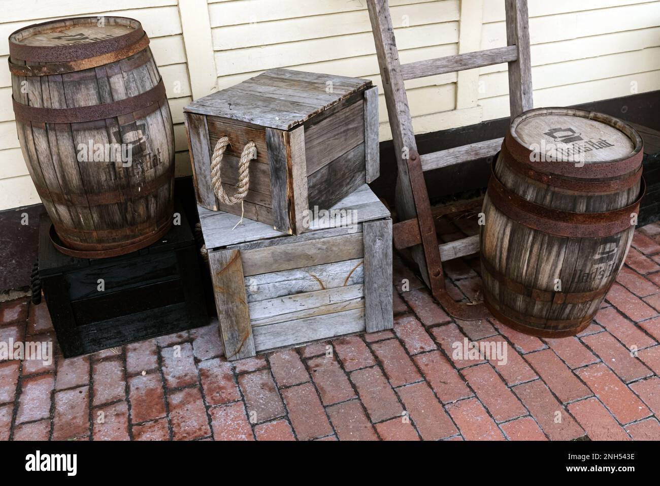 Old cargo, New Hope Railroad,. Pennsylvania, Stati Uniti Foto Stock