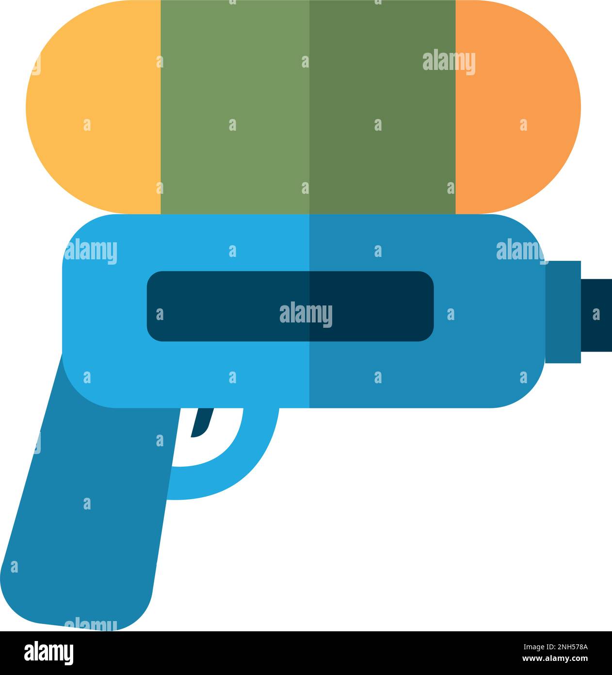 Pistola ad acqua colorata isolato icona giocattolo Vector Illustrazione Vettoriale