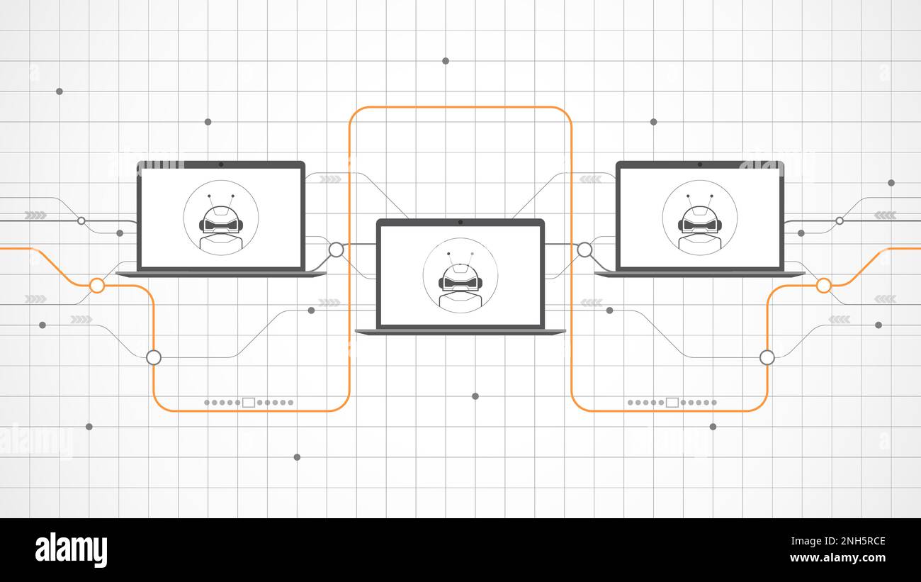 astratto sulla tecnologia dei notebook. Tecnologia di intelligenza artificiale ai con linea digitale, colore nero del notebook, stile moderno, elemento, punto, Illustrazione Vettoriale