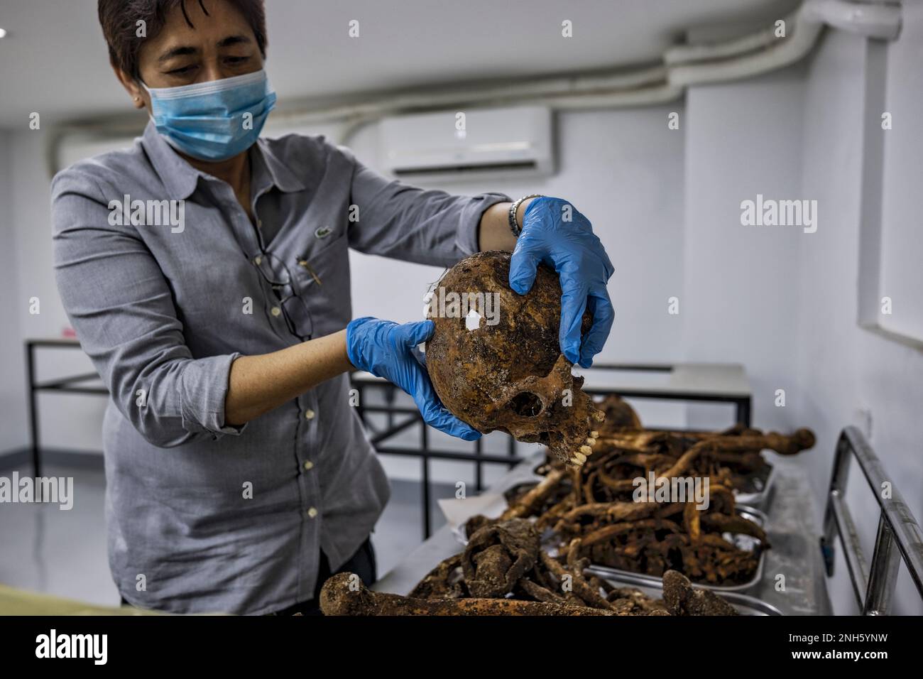 Patologo forense Dr. Raquel Fortun, Manila, Filippine, guerra alla droga Foto Stock