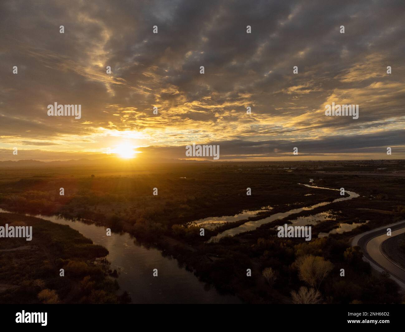 Lower Colorado River di Yuma Az all'alba Foto Stock
