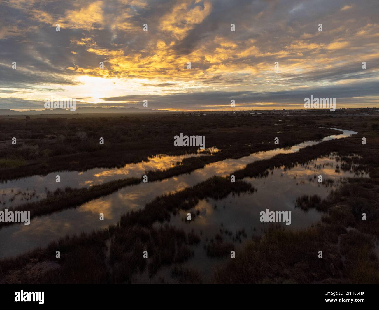 Lower Colorado River di Yuma Az all'alba Foto Stock