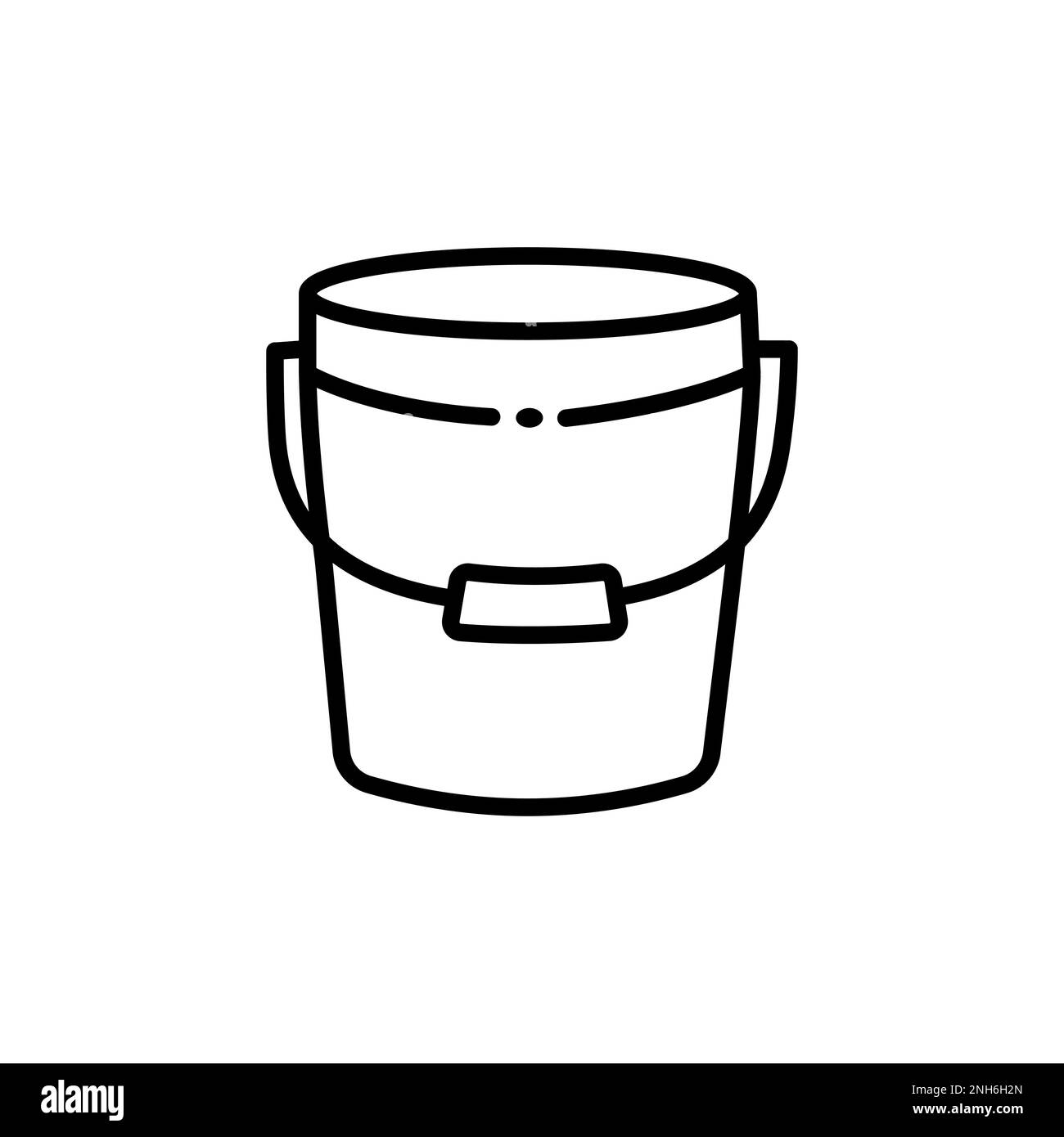 Icona vuota del bucket dalla collezione Shapes Outline. Icona del secchiello vuota con linea sottile isolata su sfondo bianco. Illustrazione Vettoriale