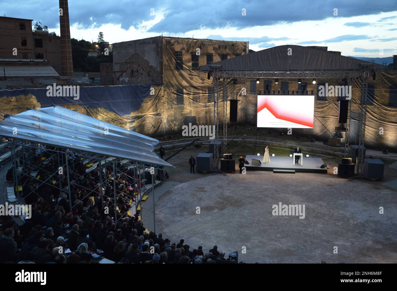 Elefsina, Grecia - 4 febbraio 2023 - Eleosis 2023 - capitale europea della cultura - cerimonia di apertura. (Foto di Markku Rainer Peltonen) Foto Stock