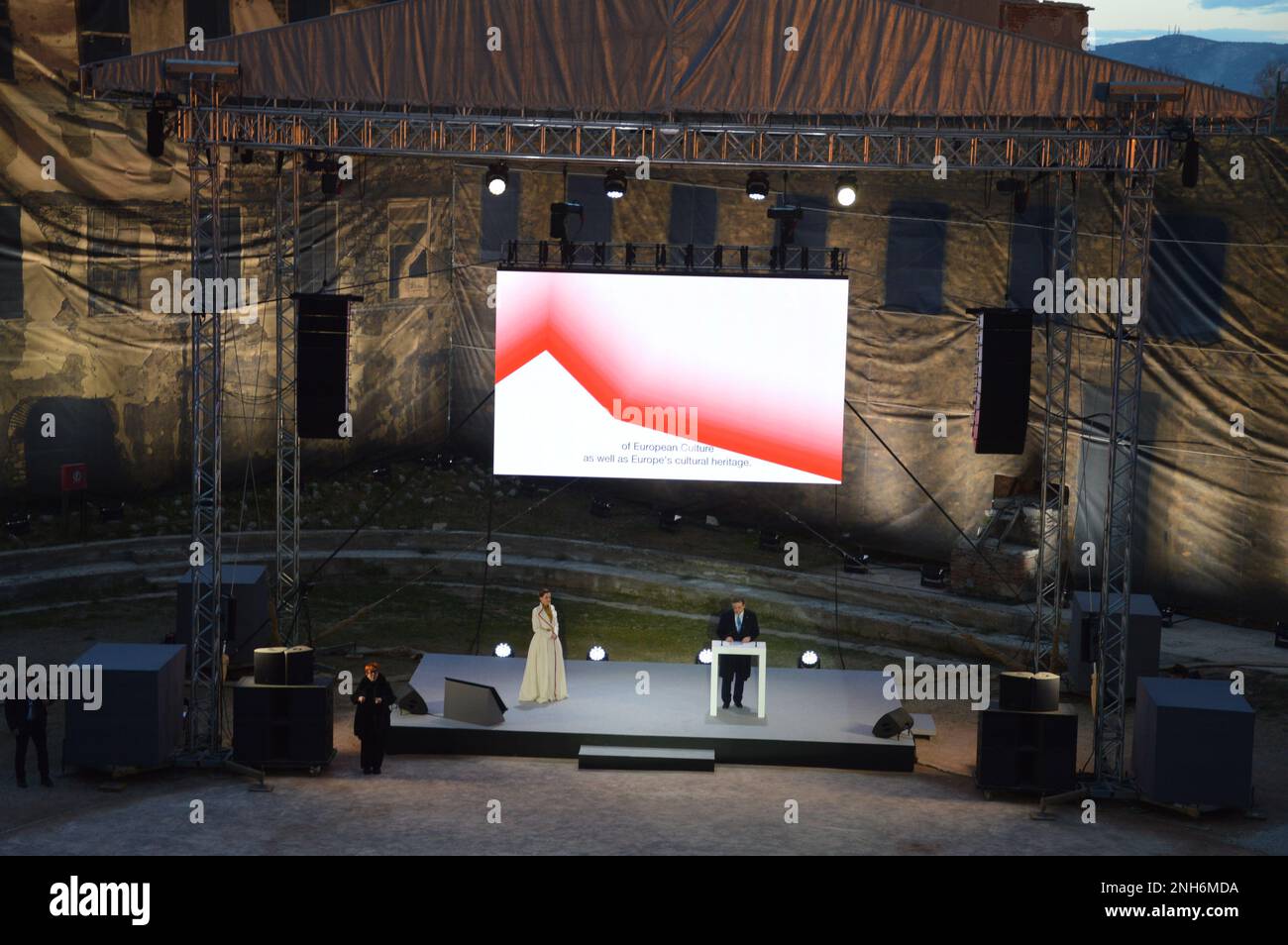 Elefsina, Grecia - 4 febbraio 2023 - Eleosis 2023 - capitale europea della cultura - cerimonia di apertura. (Foto di Markku Rainer Peltonen) Foto Stock