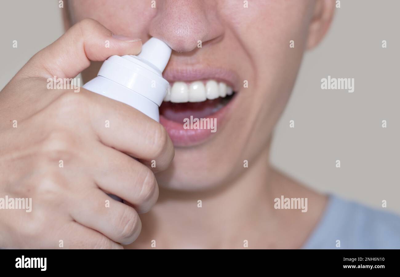 mal di gola e naso che cola trattamento tosse Foto Stock