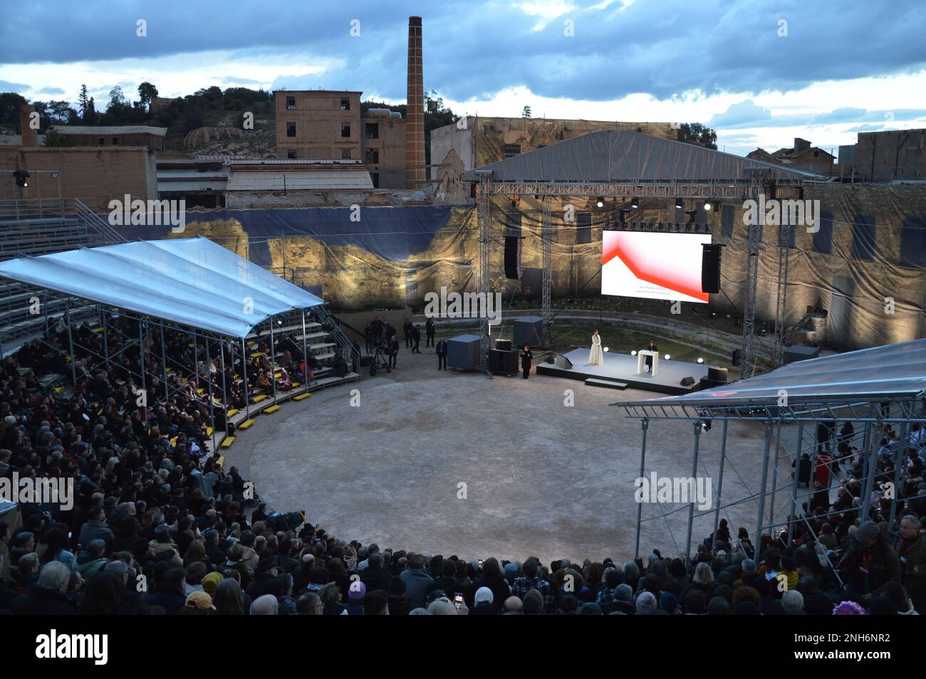 Elefsina, Grecia - 4 febbraio 2023 - Eleosis 2023 - capitale europea della cultura - cerimonia di apertura. (Foto di Markku Rainer Peltonen) Foto Stock