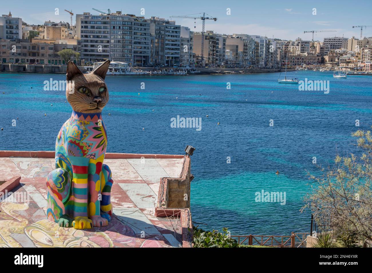 La città turistica di Sliema, Malta Foto Stock